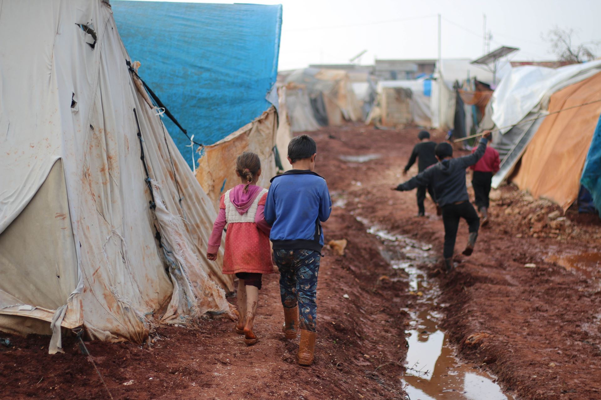 Children in a resettlement camp